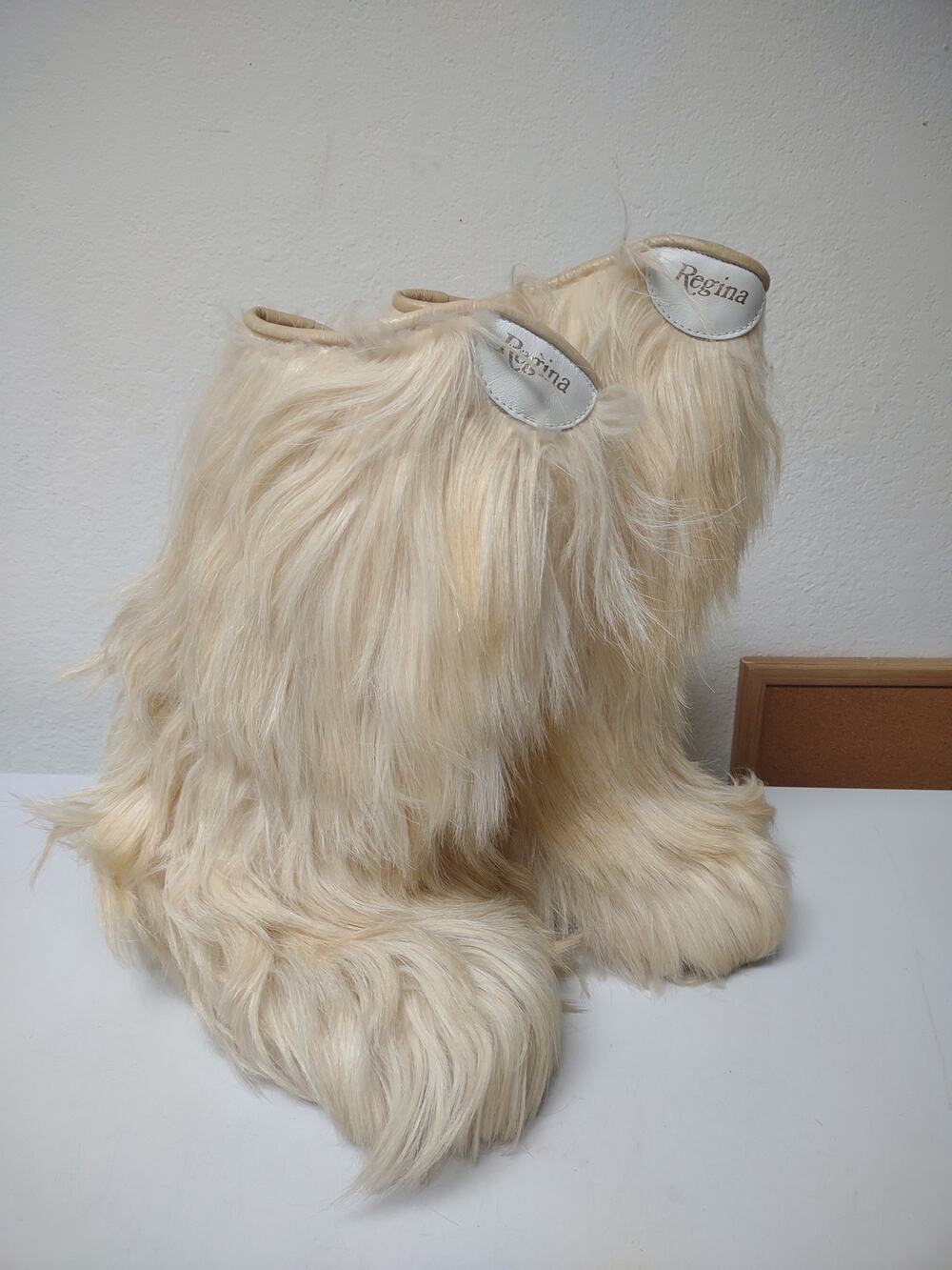 Roluc Ideal Vintage 1970's Snow Boots Goat Fur Size 35 36 Regina Long Hair Yeti